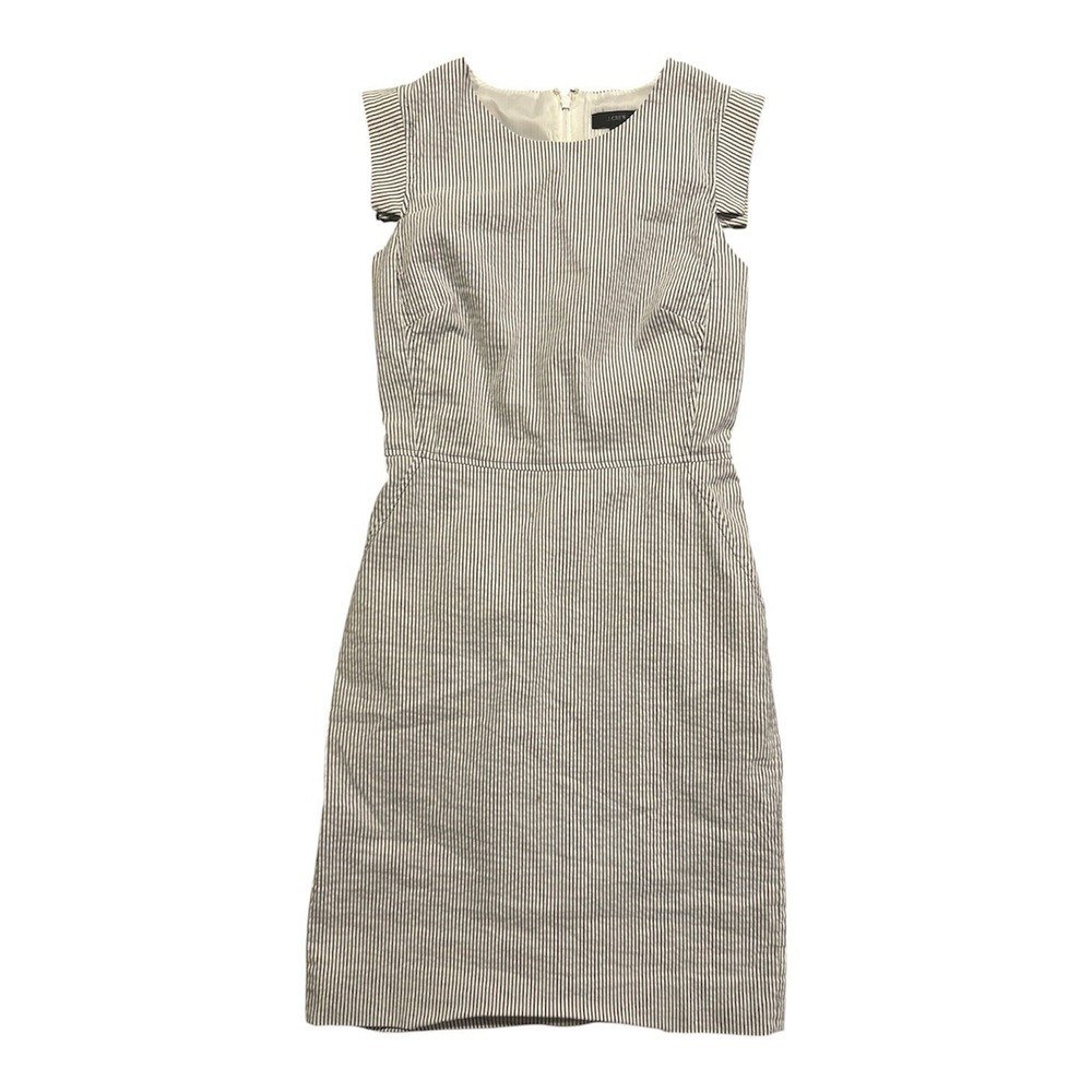 J.Crew Resume Sheath Dress In Gray & White Stripe Stretch Cotton Blend Dress 2